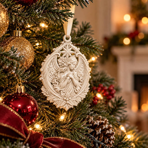 Angel Christmas Ornament, 6 Inch Celestial Tree Decoration, White, Gold or Red — photo 2