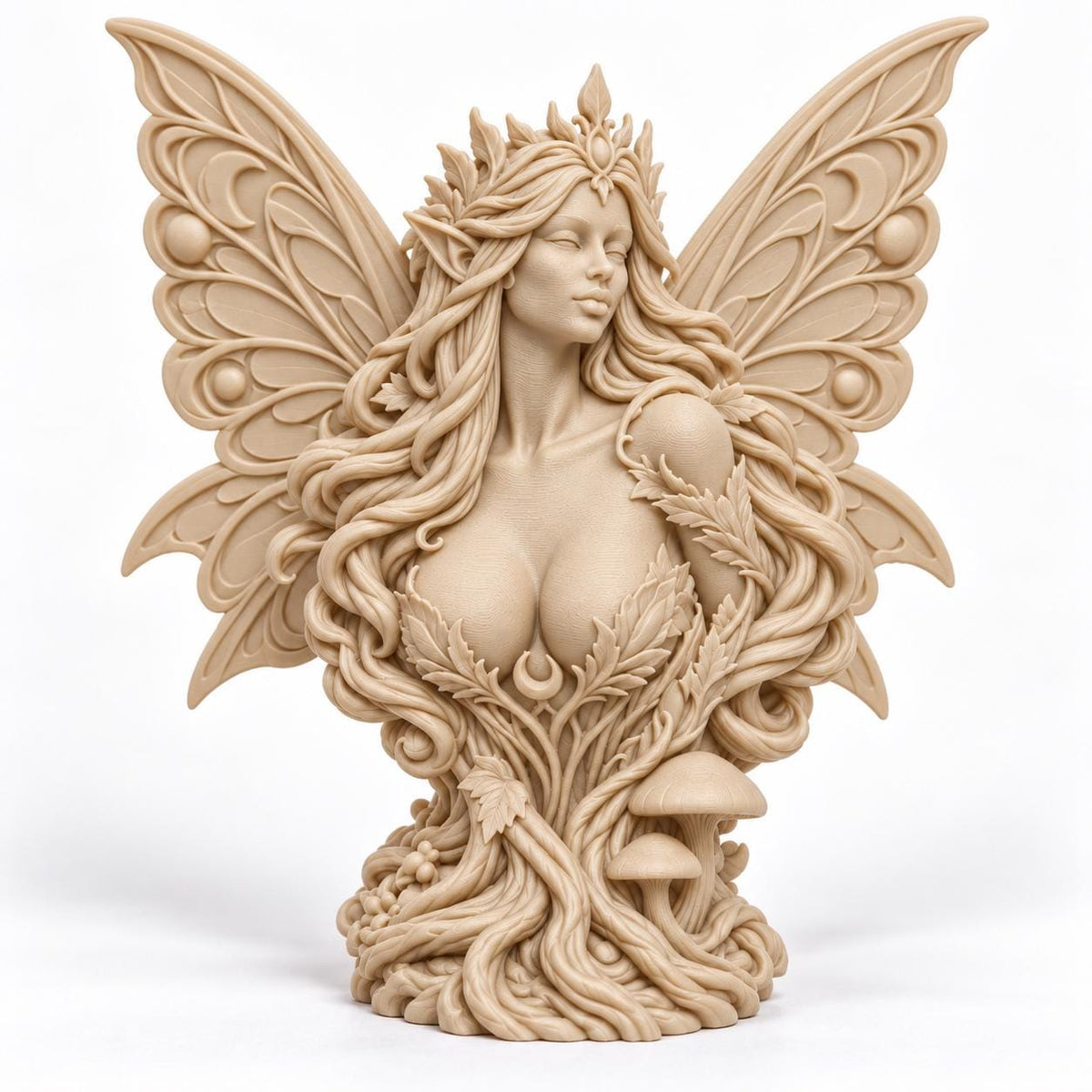 Woodland Fairy Queen Bust, Winged Fantasy Statue — photo 4