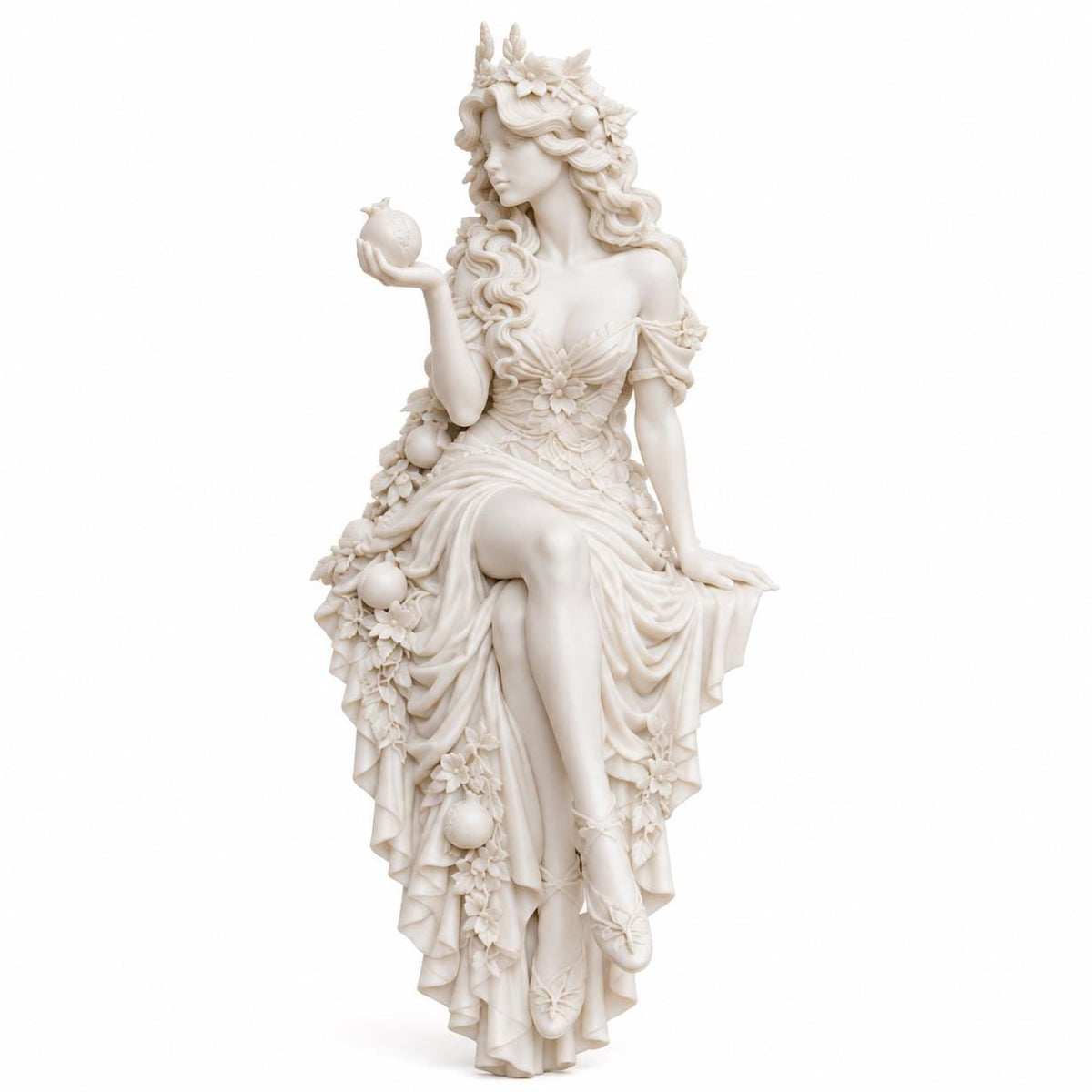 Persephone Shelf Sitter Statue, Greek Goddess of Spring, Pomegranate Mythology Decor — photo 3