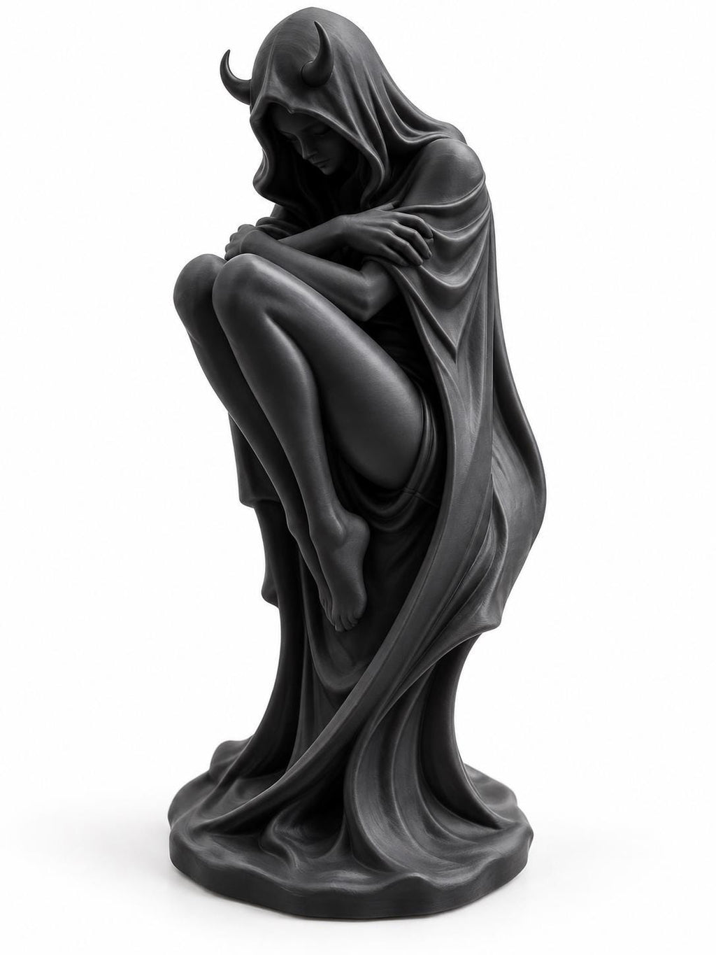 Gothic Demon Statue, Dark Fantasy Decor, Horned Goddess Sculpture, Witchy Altar Decor — photo 4