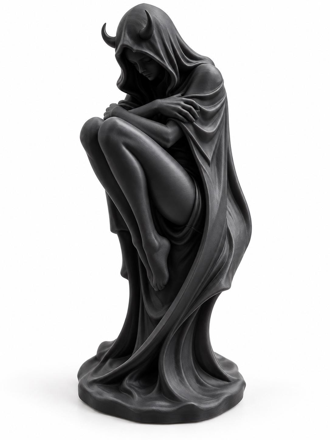 Gothic Demon Statue, Dark Fantasy Decor, Horned Goddess Sculpture, Witchy Altar Decor — photo 4