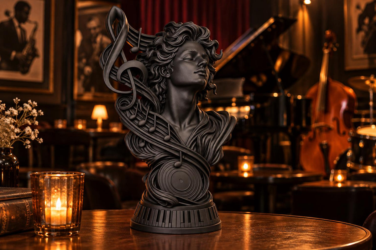 Melody Muse Music Lover Statue, Treble Clef Sculpture — photo 2