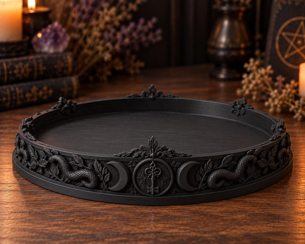 Hecate Altar Set, Greek Goddess Statue, Offering Bowl & Tray, Witchcraft Altar Decor — photo 3