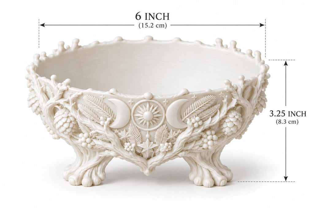 Yule Offering Bowl – Winter Solstice Triple Moon Altar Dish — photo 7