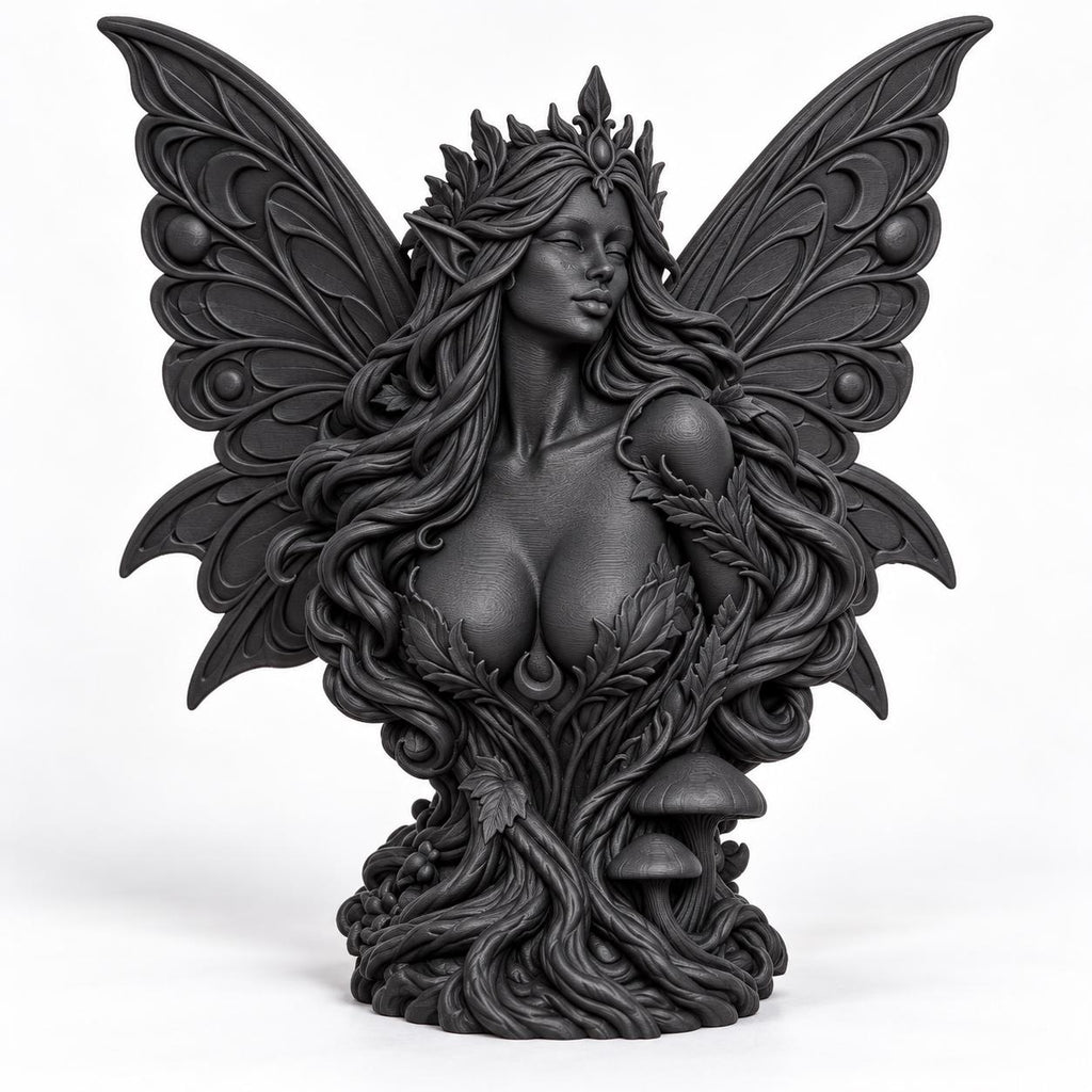 Woodland Fairy Queen Bust, Winged Fantasy Statue — photo 3