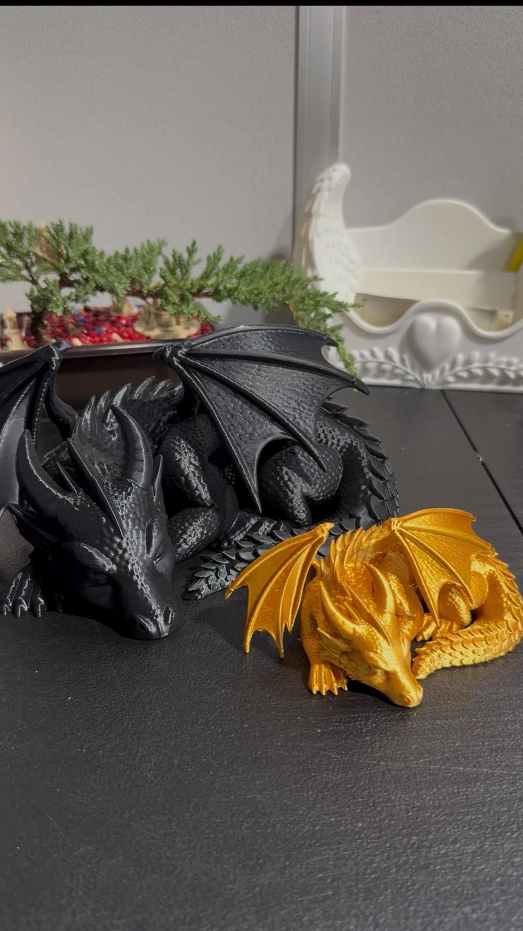 Sleeping Dragon Statue – Curled Fantasy Bookshelf Decor — photo 12