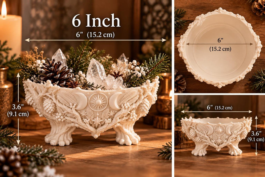 Yule Offering Bowl – Winter Solstice Triple Moon Altar Dish — photo 4