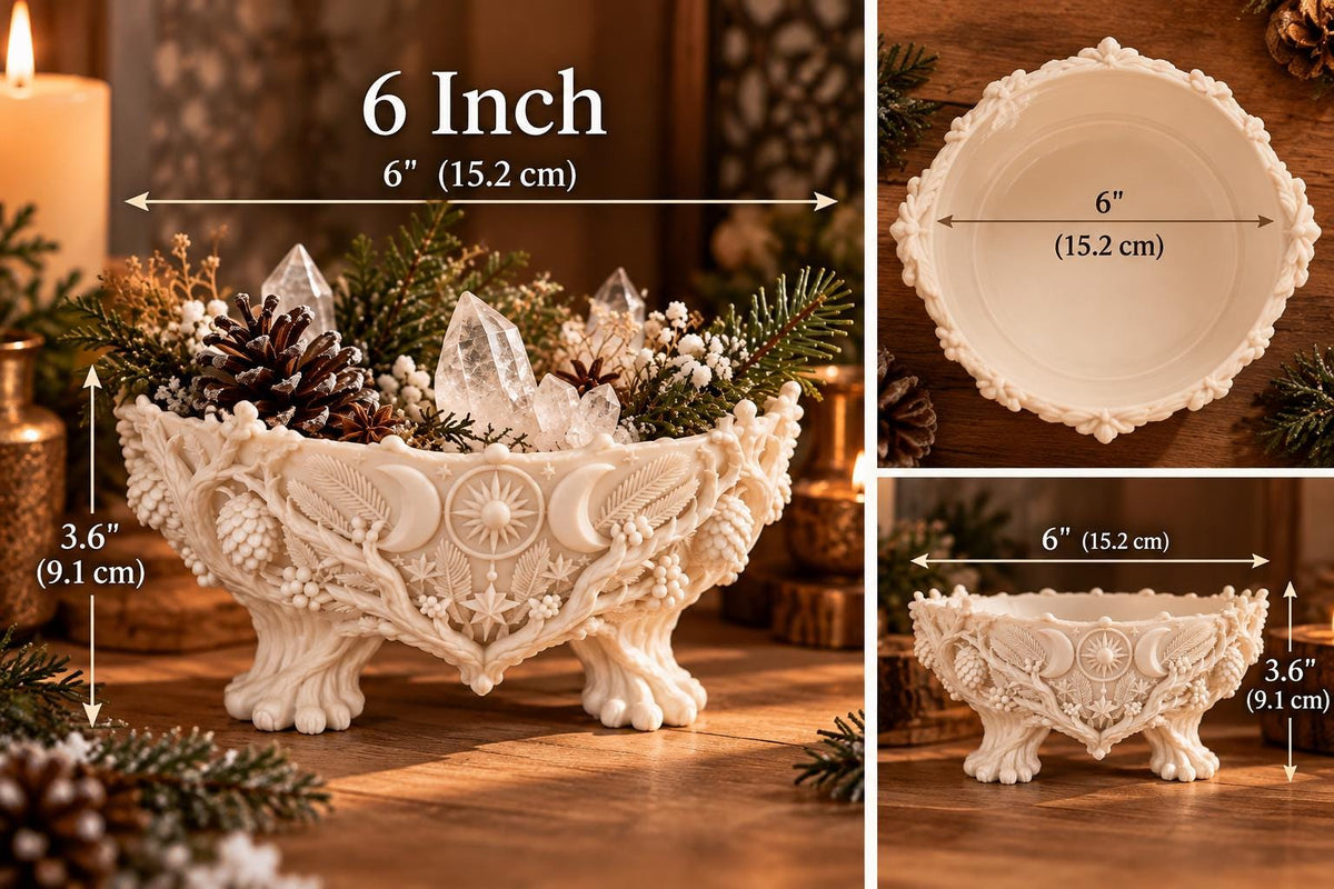Yule Offering Bowl – Winter Solstice Triple Moon Altar Dish — photo 4